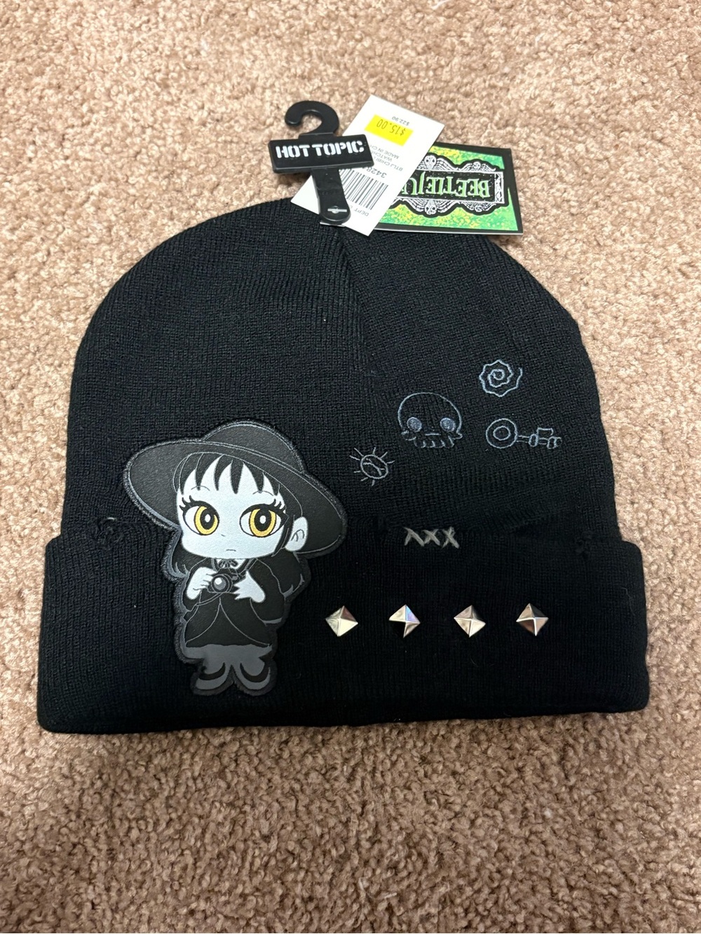 NWT Hot Topic Beetlejuice Black Beanie